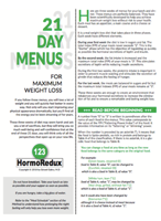 HormoRedux weight loss Menus